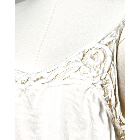 Free People Intimately White Satin Blouson Cropped Side Tie Camisole Medium - Picture 2 of 7